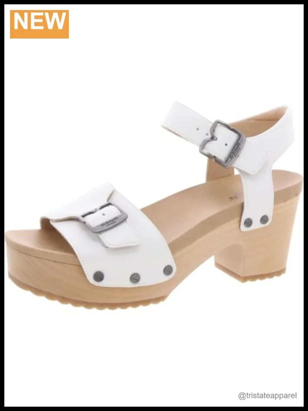 Platform Heeled Sandals with Leather Upper and Ankle Strap